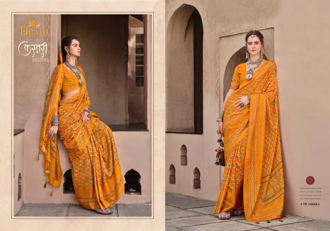 Kasturi By Trirath Mercerized Silk Printed Saree Wholesale Price In Surat
